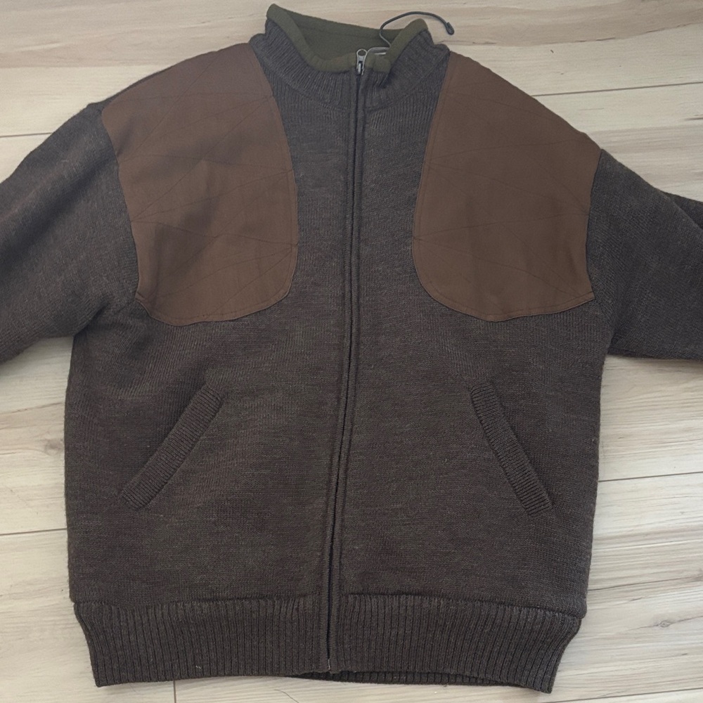 Men's Chocolate Brown Zip-Up Sweater